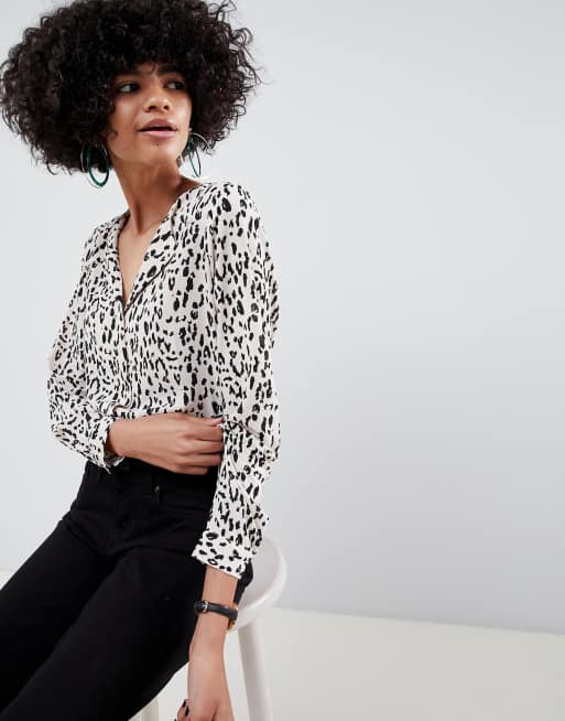 Blouse discount femme leopard