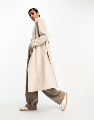 Selected Femme belted formal coat in cream