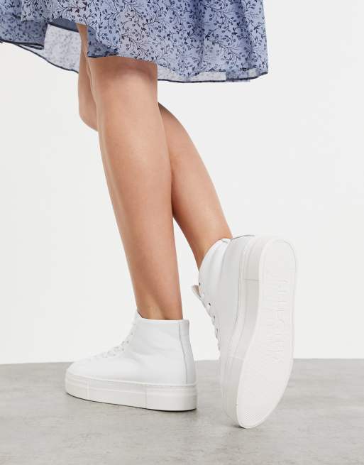 Selected Femme – Białe buty sportowe za kostkę, 4 z 4