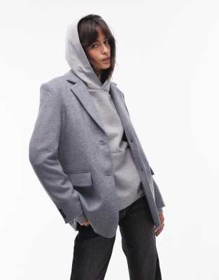 Thumbnail - Selected Femme - Blazer aus Wollmix in Grau