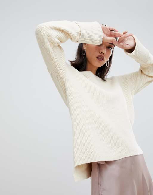 Medewerker Aannemelijk vuurwerk Selected Femme boat neck wide cuff sweater | ASOS