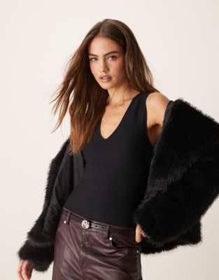 Selected Selected Femme body in texture glitter in black