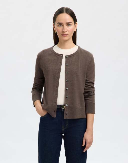 Selected Femme - Brun strikket cardigan