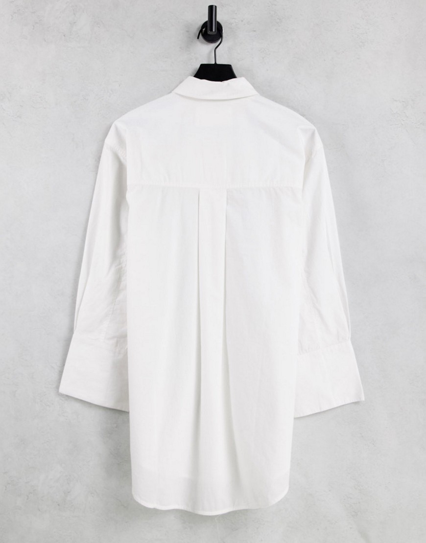 Camicia bianca in cotone con polsino ampio - WHITE-Bianco - Selected Camicia donna  - immagine3