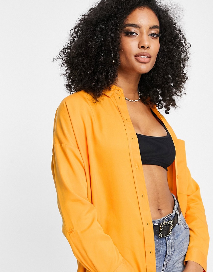 Camicia oversize arancione con cintura - Selected Camicia donna  - immagine2
