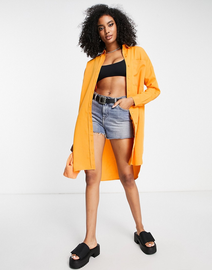 Camicia oversize arancione con cintura - Selected Camicia donna  - immagine1
