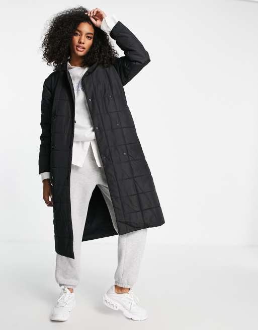 Selected Femme - Cappotto a doppio petto trapuntato con cintura nero - BLACK