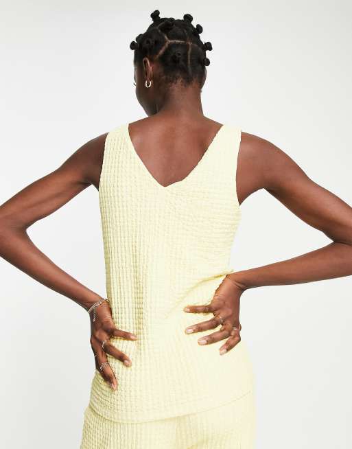 Selected Femme chaleco texturizado en amarillo pastel - AMARILLO, 2 de 4