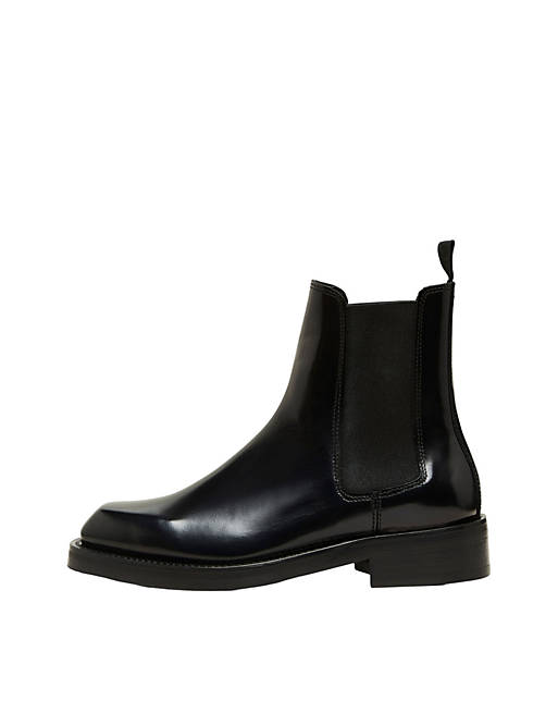 Selected Femme chealsea boot in black