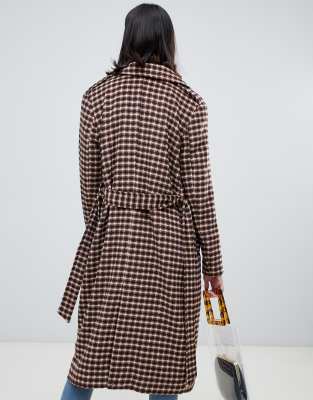 Selected femme check 2025 wool wrap coat