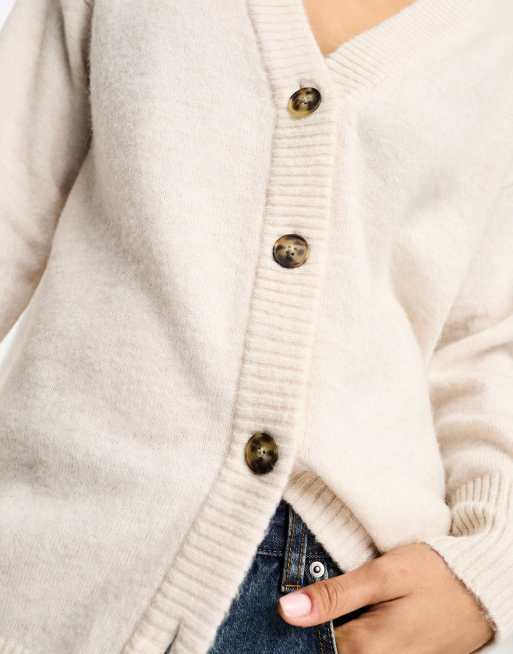 Cream cardigan hot sale with buttons