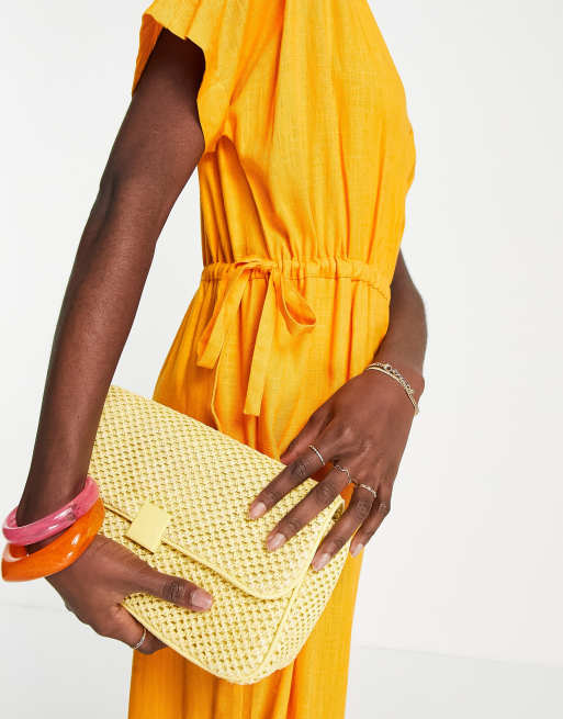 Selected Femme - Combinaison nouée à la taille en lin mélangé - Orange , 3 de 4