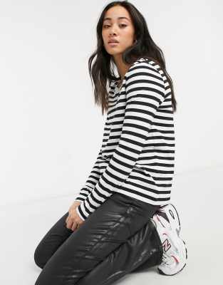 Selected Femme cotton long sleeve t-shirt in stripe - MULTI - ASOS Price Checker