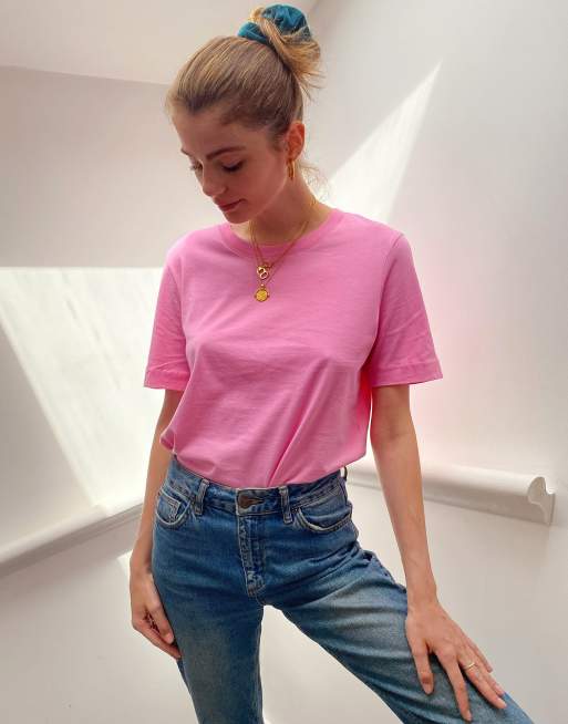 Selected Femme cotton t shirt in pink