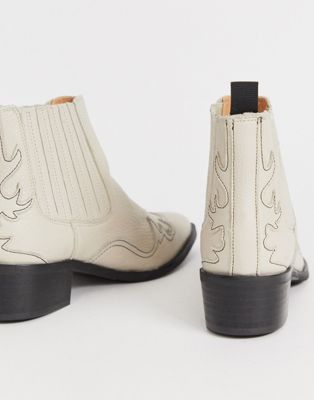 cream chelsea boots