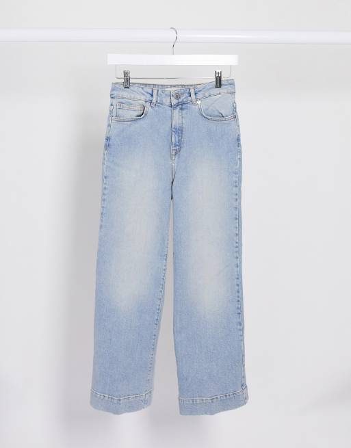 Selected Femme - Crop jeans met wijde pijpen in blauw