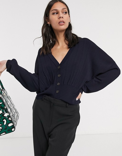 Selected Femme cropped cardigan in black