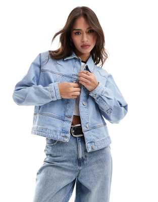 Selected Femme denim jacket in washed blue