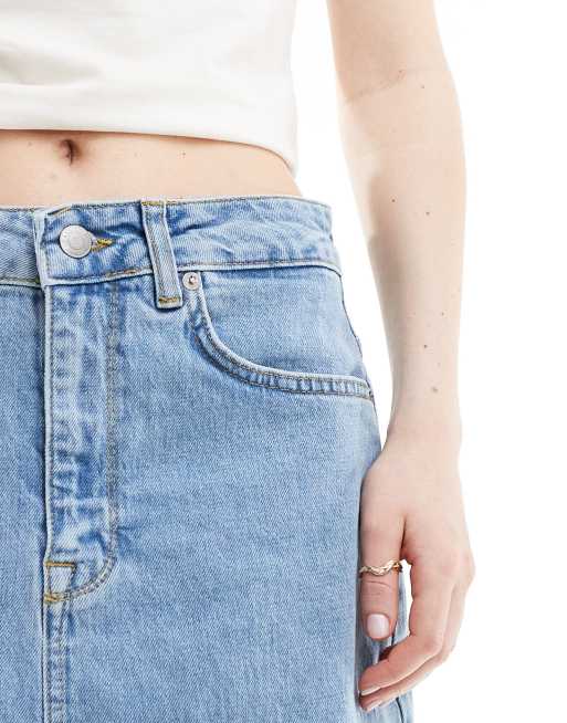 Selected Femme denim maxi skirt in light wash | ASOS