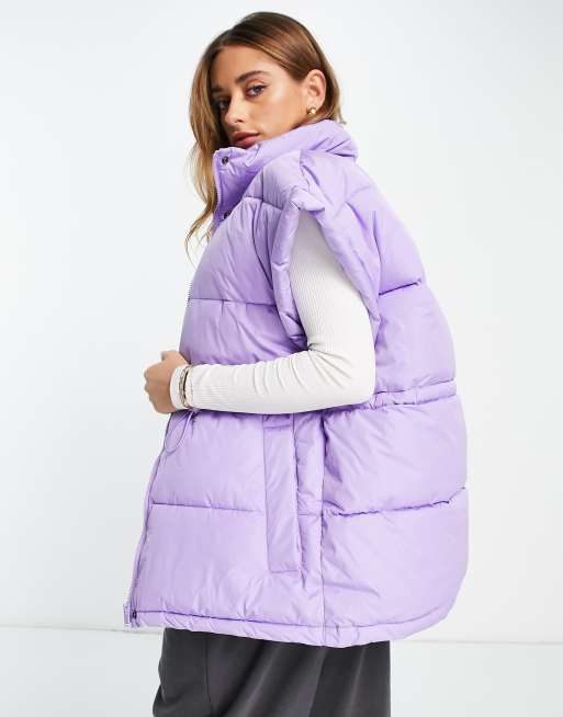 Selected Femme Doudoune sans manches cintr e la taille Violet LILAC