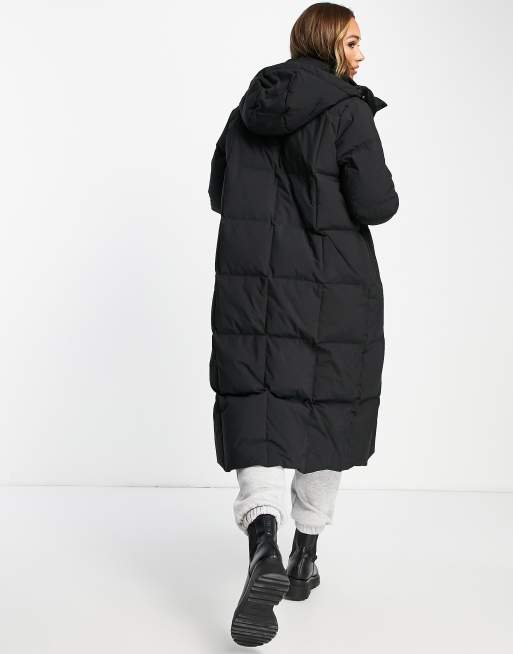 Selected Femme down longline padded coat in black