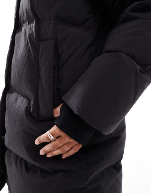 Selected Femme down mid length puffer jacket in black  