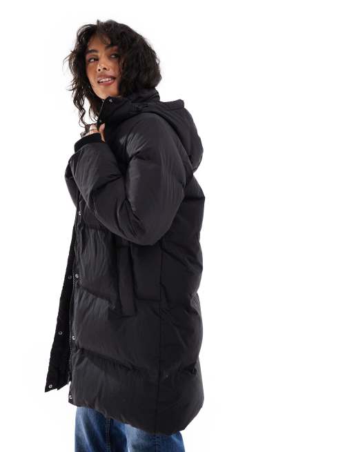 Selected Femme Down mid length puffer jacket in black