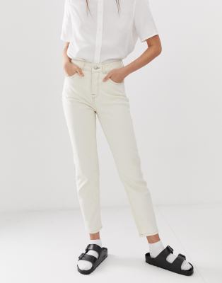 Selected Femme ecru mom jeans-White