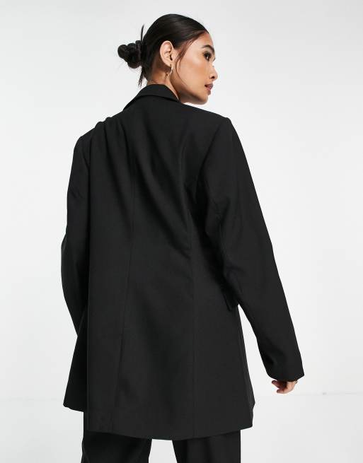 Selected Femme – Eleganter Longline-Anzugblazer in Schwarz, Kombiteil, 4 von 4
