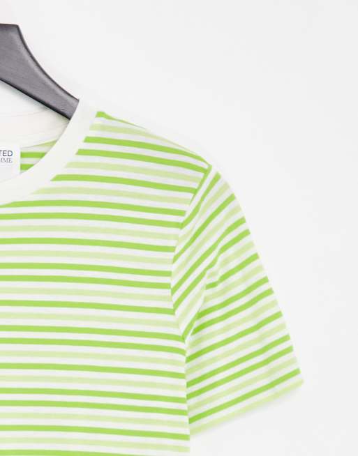 Selected Femme - Gestreept T-shirt in felgroen , 4 van 4