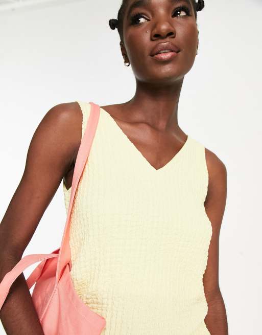 Selected Femme - Geweven hemd in pastel geel, deel van co-ord - GEEL, 3 van 4