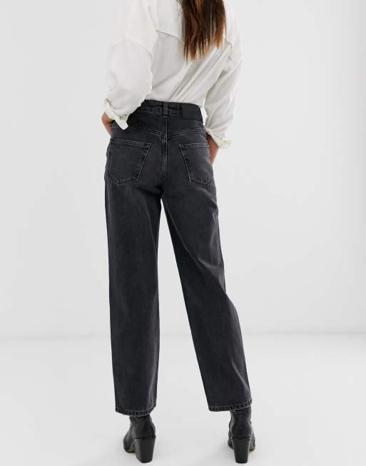 Selected Femme – Grå straight jeans med hög midja, 2 av 4