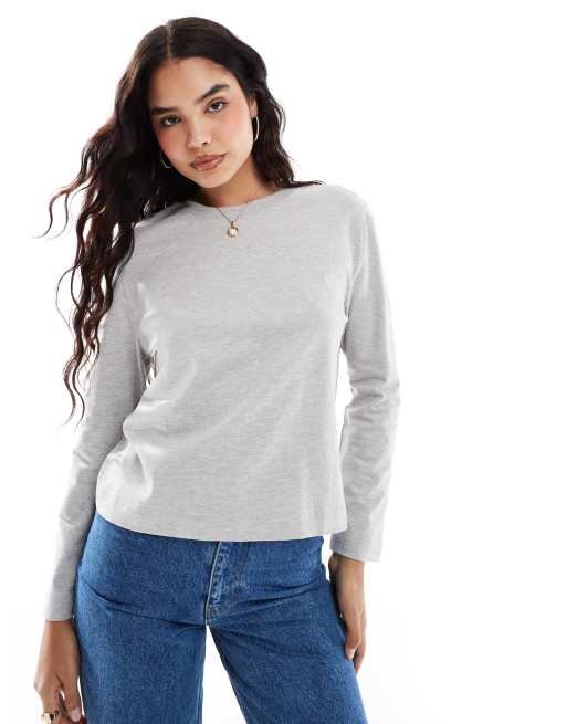 Selected Femme – Grå topp i oversize