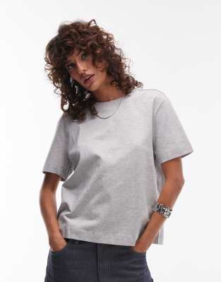 Selected Femme - Grau meliertes Oversize-T-Shirt