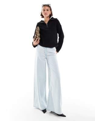 Selected Femme Half Zip Sweater In Black