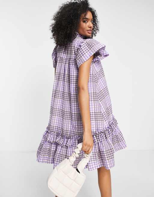 High low plaid dress sale