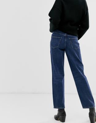 straight fit high waist jeans