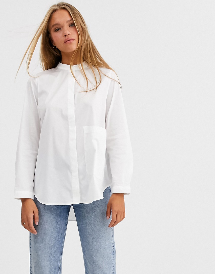 Selected Femme - Hvid oversized skjorte med lommer