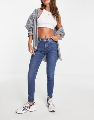 Selected Femme mid rise jeans in dark blue - ASOS Price Checker