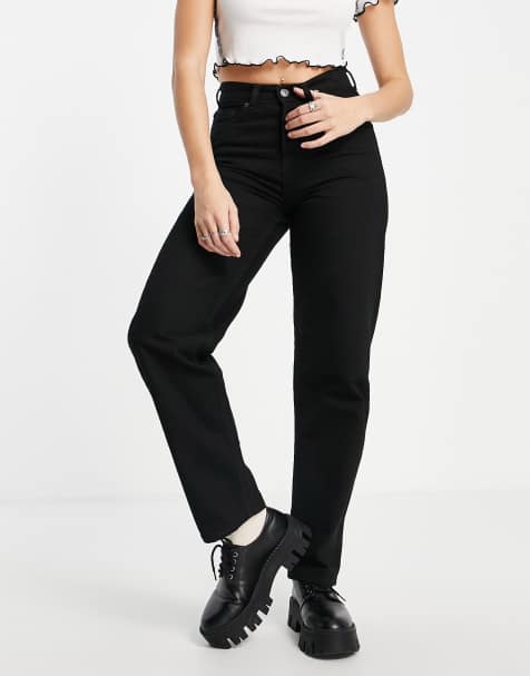 Selected Femme - Jeans a fondo ampio in cotone neri - BLACK - view 1