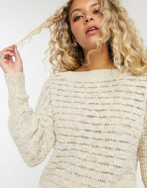 Cream slash neck on sale jumper