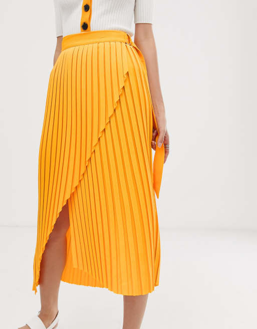 Selected Femme Jupe Portefeuille Mi Longue Plissee Asos