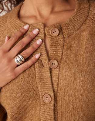 Selected Femme Knit Cardigan In Brown
