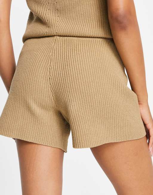 Selected Femme knit shorts in camel - part of a set | ASOS