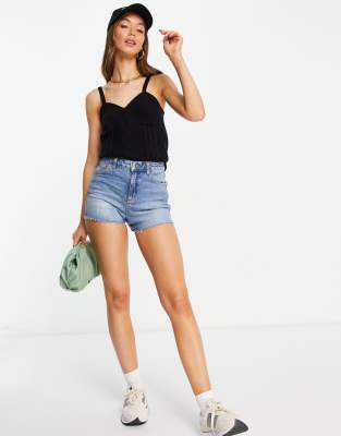 Selected Femme knitted cable knit tank in black