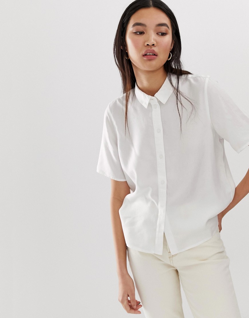 Selected Femme kortærmet skjorte-Hvid