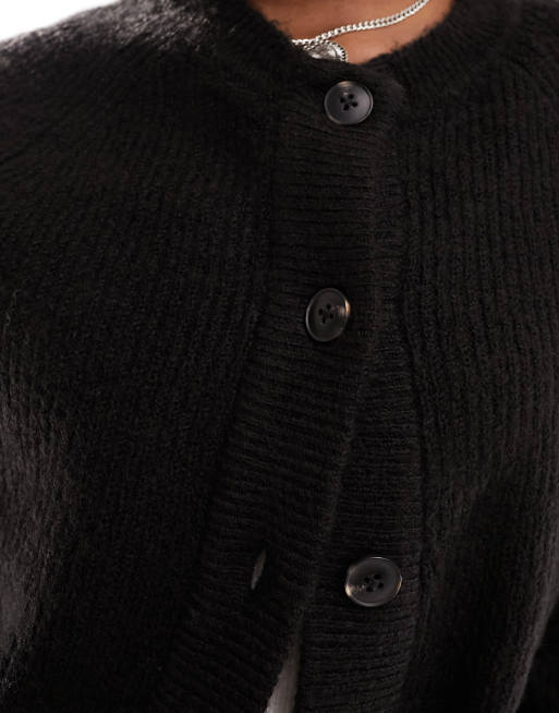 Selected Femme - Langærmet blød cardigan i sort strik , 3 af 4