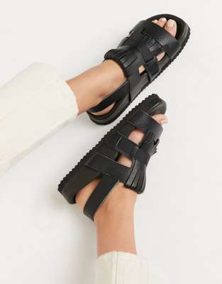 leather chunky sandals