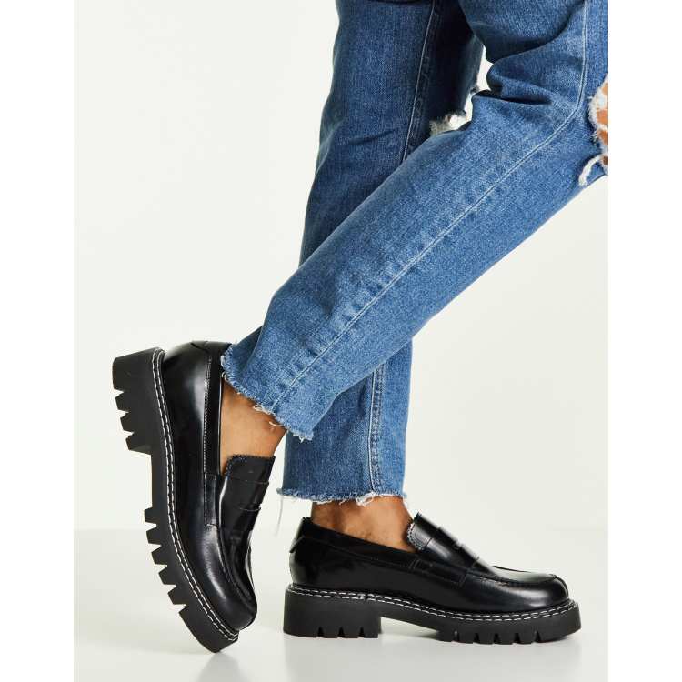 Selected Femme leather loafers black ASOS