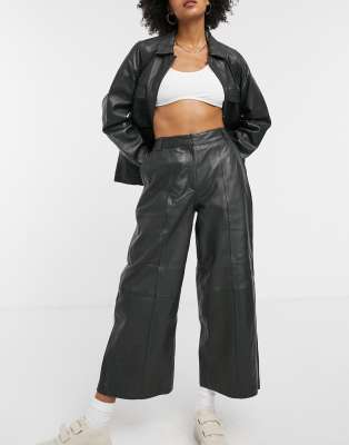 leather pants cropped